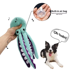 Fishprincess semplice polpo stridulo ecologico durevole peluche cane masticare giocattoli per la pulizia dei denti giocattolo di lusso per animali domestici - Product Image 2