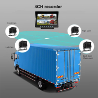 Caméra embarquée 4 canaux, caméras AHD, moniteur 7 pouces, enregistreur DVR intégré, caméras de recul, kit de caméras de remorquage arrière, utilisation dans les camions, remorques, bus, camping-cars