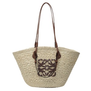 Bolso <span class=keywords><strong>de</strong></span> mano tejido <span class=keywords><strong>de</strong></span> paja a la moda <span class=keywords><strong>de</strong></span> verano para mujer, bolso <span class=keywords><strong>de</strong></span> gran capacidad, lona <span class=keywords><strong>de</strong></span> plástico para vacaciones en la <span class=keywords><strong>playa</strong></span> para bolso <span class=keywords><strong>de</strong></span> ganchillo - Product Image 1