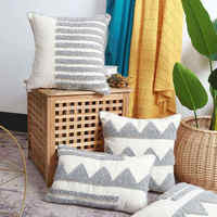 Housse de coussin Innermor de luxe européenne tissée à rayures, tuftée, avec pompons, macramé, géométrique, pour la décoration de la maison, lit, canapé, hôtels