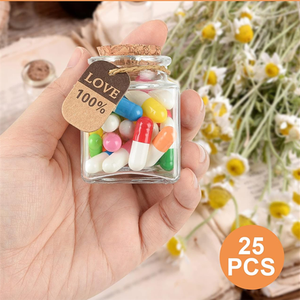 Thượng Hải Nhà Máy Trực Tiếp Tùy Chỉnh 25 Tình Yêu Ghi Chú Jar Viên Nang Thư Tin Nhắn Trong Một Chai Thủy Tinh - Product Image 4