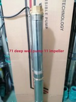 Pompe submersible multi-étages QJ75 3 pouces en acier inoxydable 304 à haute pression pour puits profond, 220V, pour usage domestique, câble de 18m, compacte