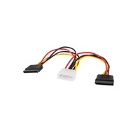 Cable divisor de alimentación de 4 pines IDE Molex a doble SATA de 15 pines en Y