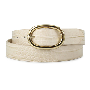 HONGSHEN Designer nuova <span class=keywords><strong>cintura</strong></span> da <span class=keywords><strong>donna</strong></span> con fibbia da <span class=keywords><strong>donna</strong></span> <span class=keywords><strong>Beige</strong></span> in finto coccodrillo - Product Image 2