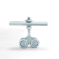 Roulette de porte coulissante à suspension supérieure en acier galvanisé argenté, durable, antirouille, design moderne, pour entrepôt, modèle G2 - Vente populaire