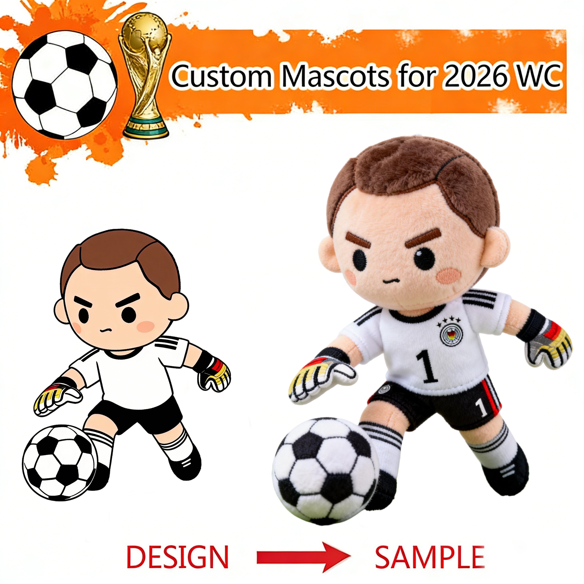 Customized football player plush toys