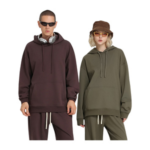Men's Heavyweight Fleece Lined Cotton Custom Button Pullover Sweatshirt Thick Warm Winter Sports Solid ODM Embroidered Logo - Product Image 2