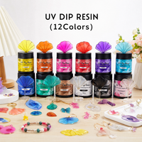 Résine époxy UV TIMESRUI pour formes de fils et résine artistique - 12 couleurs 40/100ml, épaisse, transparente, pour la décoration florale DIY