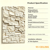 Panneau de revêtement en polyuréthane PU imitation roche, léger, durable, pour extérieur et intérieur, personnalisable, vente en gros