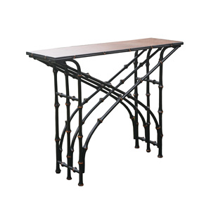 Chinese Style Lacquered <b>Bamboo</b> Console <b>Table</b> Wood Top Entryway <b>Table</b> Antique Design - Product Image 5
