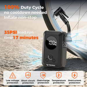 Nouvelle <span class=keywords><strong>pompe</strong></span> à air <span class=keywords><strong>sans</strong></span> fil ETENWOLF S0 avec affichage numérique et gonflage rapide 150 PSI, batterie 2400 mAh, noire, pour vélos, pneus de voiture et ballons - Product Image 4
