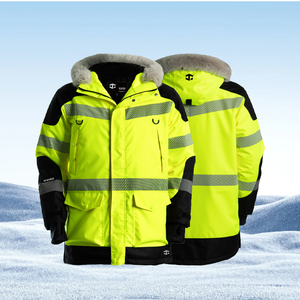 Chaqueta <span class=keywords><strong>Parka</strong></span> JIADE para Hombre, Alta Visibilidad, Impermeable, Cortavientos, Transpirable, Aislante T-Max, Poliéster Ripstop 300D, Clase 3 - Product Image 3