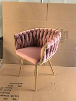 Décoratif Confort Relax Mobilier élégant Luxe Confortable Moderne Bras Tissu Velours Or Accent Loisirs Salon Chaises