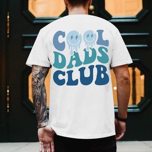 เสื้อยืด FOXA Cool Dads Club สำหรับผู้ชาย ทรงโอเวอร์ไซส์ แขนสั้น ผ้าฝ้าย พิมพ์ลายกราฟิก ระบายอากาศได้ดี เสื้อยืดวันพ่อ - Product Image 5