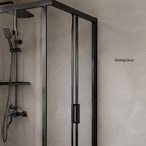 <span class=keywords><strong>Cabine</strong></span> <span class=keywords><strong>de</strong></span> <span class=keywords><strong>douche</strong></span> carrée gain <span class=keywords><strong>de</strong></span> place, verre 8 mm, cadre noir mat, étanche, installation facile - Product Image 2