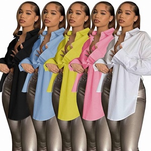 Mode 2024 OEM/ODM Bestseller Bluse Lässige Baumwoll-Tops Streetwear Weiße Übergrößen Damenhemden - Product Image 2
