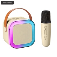 K12 pour haut-parleur, mini microphone de karaoké portable sans fil, éclairage LED RVB tout-en-un, 2 microphones, karaoké à domicile
