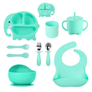 <span class=keywords><strong>Vente</strong></span> chaude d'usine, différentes combinaisons pour les bébés, design en forme d'animal, ensemble de vaisselle pour bébé, produits d'alimentation pour bébé en silicone - Product Image 6