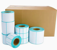 Rouleaux d'étiquettes thermiques en gros, résistants à l'huile, format personnalisé pour les étiquettes de colis e-commerce et l'impression de codes-barres d'entrepôt