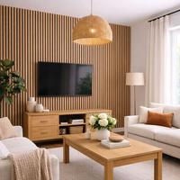 Échantillons Gratuits Panneau Mural Acoustique en MDF à Grille en Fibre de Polyester pour Isolation Phonique et Décoration Intérieure, Absorption du Bruit et Réduction du Son