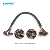 Arnés de cableado personalizado con paso de 2.54mm, 4 pines, IDC, con carcasa perforante, UL2464, para conductor de cobre estañado, para uso automotriz e industrial