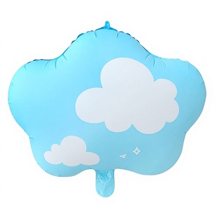 Palloncini a Forma di Nuvola Sorridente, Palloncini Cartoon Sole e Luna, Decorazioni per Compleanno Arcobaleno, Palloncini Nuvola Bianca Sorridente - Product Image 2