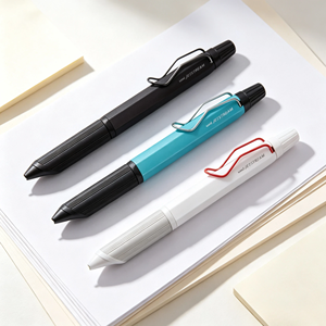 UNI Jetstream SXE3-2503-28 0.28mm Three Color Rotary Twist Ballpoint <b>Pen</b> Aluminum Metal Grip Stainless Clip Replaceable School - Product Image 4