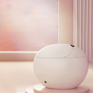 Cuvette de siège de toilette monobloc en forme d'oeuf ovale Réservoir de toilette intelligent brillant et intelligent Fonction de télécommande avancée personnalisable - Product Image 1