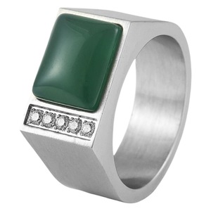 yunnique Rose Gold Square Emerald <b>Ring</b> With Diamond Accents Women's Fashion Jewelry Gift - Product Image 5