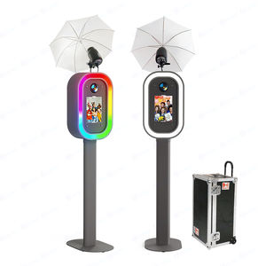 Coque de photobooth DSLR en métal de fête pour iPad prix de la machine de photomaton automatique avec plaque frontale ovale miroir/blanc/noir/étui/<span class=keywords><strong>flash</strong></span> - Product Image 1