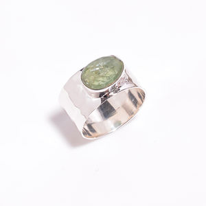 925 anillo de piedras preciosas de cianita verde natural de plata esterlina hecho a mano para niñas moda 925 fabricante de joyas de piedras preciosas de plata - Product Image 3