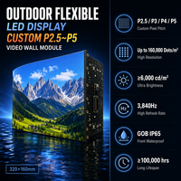 Layar LED Fleksibel Luar Ruangan Custom P2 5 P3 P4 P5 Kecerahan Tinggi Refresh Rate Tinggi Daya Tahan Lama Video Wall