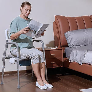 Asiento elevado para inodoro, silla de ducha con inodoro móvil para ancianos, silla de inodoro de alta resistencia, silla médica - Product Image 3
