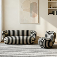 Ensemble de canapés modernes minimalistes en tissu rayé pour salon, usage domestique, style nordique, ensemble de meubles