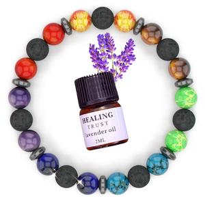 Bracelet populaire anti-anxiété en perles de zèbre rose naturel de 8 mm, cristal de pin blanc, pierre <span class=keywords><strong>d</strong></span>'empereur, bracelet coloré aux huiles essentielles - Product Image 3