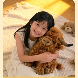 Peluche Vache des Highlands écossaise brodée mignonne en gros, jouet en peluche doux anti-stress, cadeau pour enfants, décoration de la maison, promotion - Product Image 2