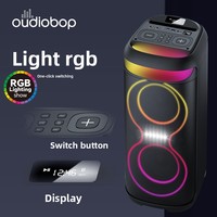 Sistema de Altavoces Profesional para DJ Oudiobop, Doble Woofer de 6.5 Pulgadas, Micrófono Inalámbrico Dual, para Bodas, Celebraciones, Fiestas al Aire Libre y en el Patio