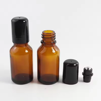 Botol Roll On Kaca Amber Isi Ulang Kosong 5ml 10ml 15ml 20ml 30ml 50ml 100ml dengan Bola Roller Stainless Steel