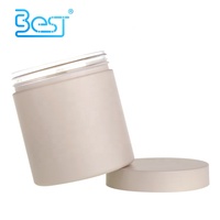 Envase Cosmético Vacío para Exfoliante Corporal de 500 ml, 16 oz, Alta Capacidad, Color Beige Mate, Tarro de Crema de Plástico PCR con Tapa