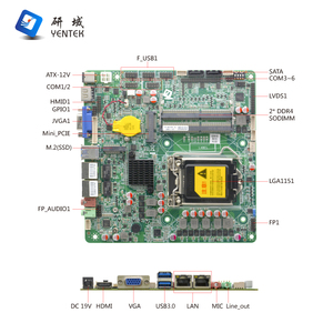 אינטל lga1151 x86 לוח האם 2 ddr4 msata vga hd lvds תצוגה 8 usb 2 lan 6 com מוטמע תעשייתי מיני itx
