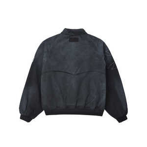 Chaqueta Cortavientos Vintage <span class=keywords><strong>de</strong></span> Algodón Lavado con Bordado <span class=keywords><strong>de</strong></span> Carreras para Hombre y <span class=keywords><strong>Mujer</strong></span> - Product Image 4
