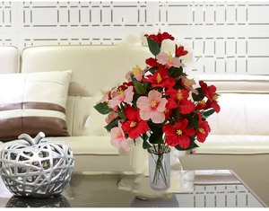Nouvelles <span class=keywords><strong>fleurs</strong></span> d'<span class=keywords><strong>hibiscus</strong></span> artificielles en soie plastique pour mariage, Noël, Halloween, décoration de la maison - Product Image 4