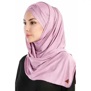 Fashion double cross instant jersey scarf hijab for Muslim women