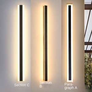 Lampe murale solaire à LED longue bande extérieure IP65 étanche pour jardin, villa, balcon et cour-Corps de lampe PC - Product Image 3