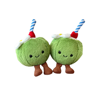 Boneka Kelapa Hijau Lucu, Boneka Buah Isi Dakron yang Menggemaskan, Bantal Lempar Kreatif, Boneka Kelapa Berkualitas Tinggi