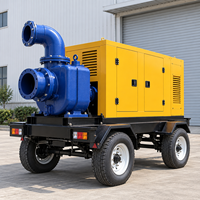 Camion-pompe d'irrigation diesel portable sur remorque - Pompe à eau auto-amorçante haute pression pour l'agriculture à grande échelle