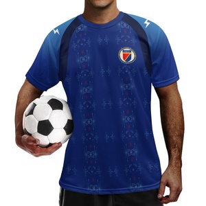 T-shirt de football populaire Haïti 2026 – Maillot classique de l'équipe nationale d'Haïti à manches courtes pour homme – T-shirts de supporter haïtien à col rond - Product Image 1