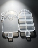 Boîte de rangement transparente en PP à 8 compartiments avec couvercle à clip pour glaces, sucettes glacées, boucles d'oreilles, perles et quincaillerie
