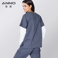 Anno Man Work Wear Gris Uniformes hospitaliers extensibles dans les deux sens Scrubs médicaux