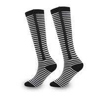 Chaussettes de compression unisexe pour hommes et femmes, soutien du genou, fermeture éclair, bout ouvert, fines, anti-fatigue, extensibles, hautes